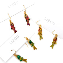Load image into Gallery viewer, Enamel Small Colorful Fish Earrings - E9-101
