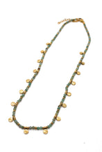 Load image into Gallery viewer, Faceted Amazonite Short Gold Charm Necklace -French Flair Collection-
