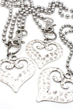 Load image into Gallery viewer, Open Heart Convertible Silver Chain Necklace

