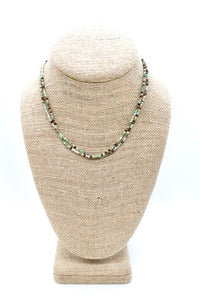 Delicate Faceted Mini Semi Precious Stone Beaded Necklace - N9-110