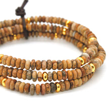 Load image into Gallery viewer, Picture Jasper + Gold Bracelet Bundle
