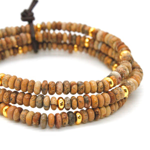 Picture Jasper + Gold Bracelet Bundle