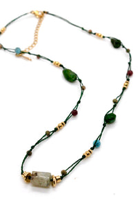 Delicate Thread and Stone Necklace -French Flair Collection-