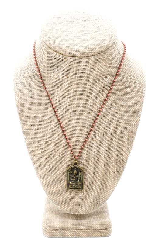 Buddha Necklace 31 - Beaded Crochet Buddha - One of a Kind -