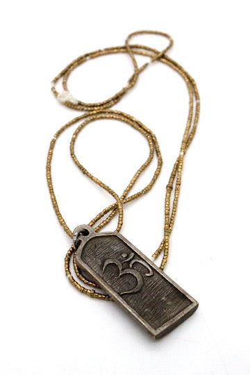 Buddha Necklace 9 - Reversible African Beads - One of a Kind -