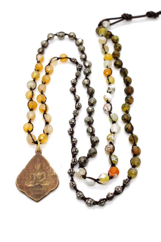 Buddha Necklace 82 - Crochet Necklace / Bracelet Buddha - One of a Kind -
