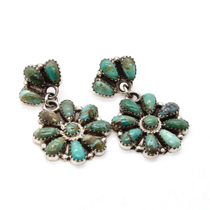 Gorgeous American Indian Sterling and Turquoise Navajo Post Earrings