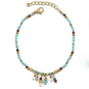Mini Stone Droplets Faceted Stone Bracelet - B4-018A