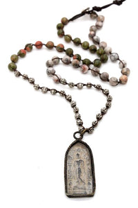 Buddha Necklace 84 - Crochet Necklace / Bracelet Buddha - One of a Kind -