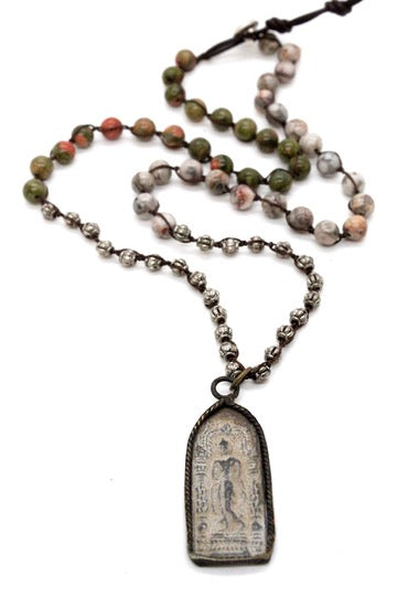 Buddha Necklace 84 - Crochet Necklace / Bracelet Buddha - One of a Kind -