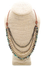 Load image into Gallery viewer, Semi Precious Stone Multi Strand Short Necklace - NLS-Clover
