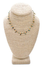 Load image into Gallery viewer, African Turquoise Short 24K Gold Plate Chain Necklace
