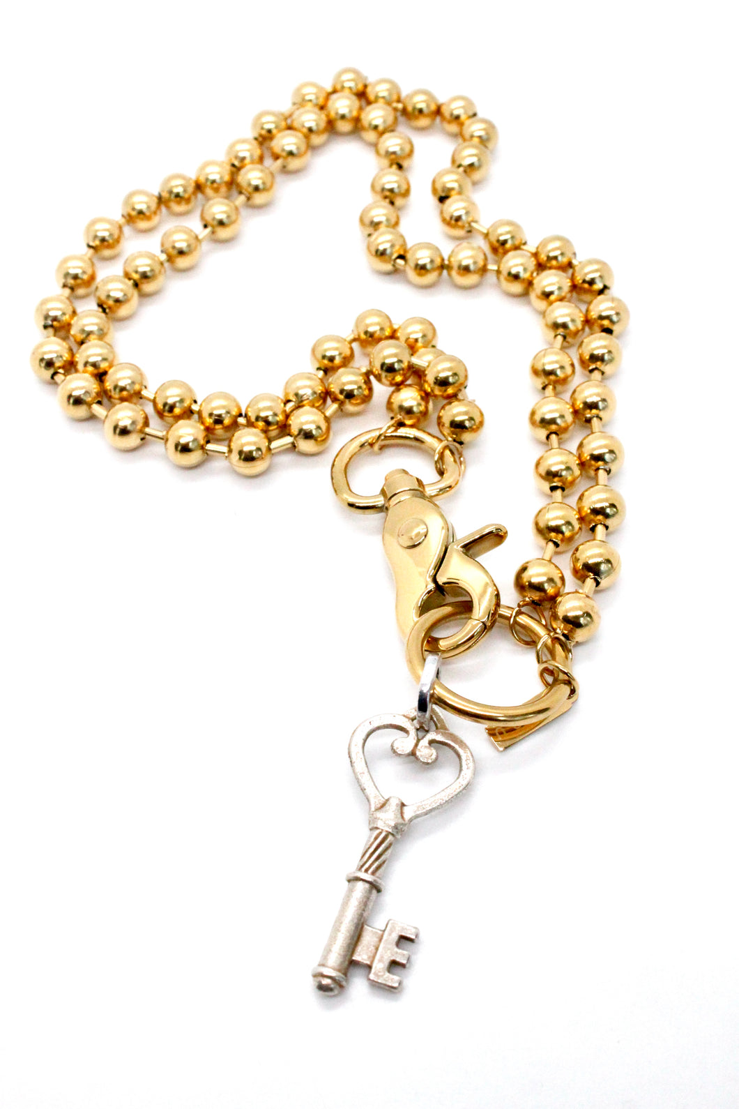 Silver Key Necklace to Wear Short or Long - N2-1008GD