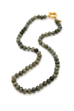 Load image into Gallery viewer, Hand-Knotted Short Faceted Labradorite Beaded Necklace - NLS-LB

