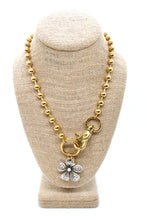 Load image into Gallery viewer, Dotted Flower Pendant Convertible Gold Chain Necklace
