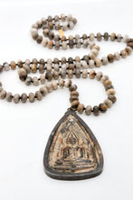 Load image into Gallery viewer, Silver Leaf Jasper Large Buddha Necklace -Buddha Collection-
