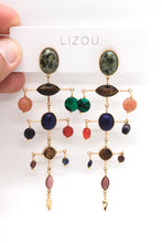 Load image into Gallery viewer, Museum Style Artsy Semi Precious Stone Mobile Earrings - E4-302
