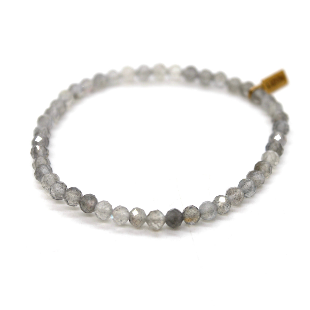 Faceted Labradorite 4mm Stretch Bracelet - B7-018