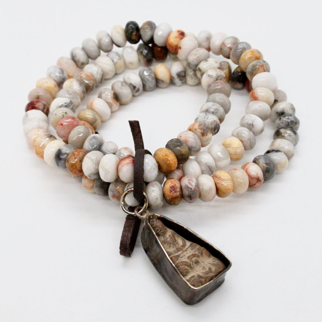 Crazy Lace Agate Buddha Bracelet -Buddha Collection-