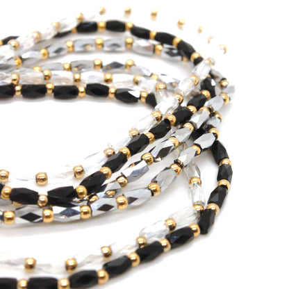 Glass and Gold Stackable Faceted Bracelet -French Flair Collection-