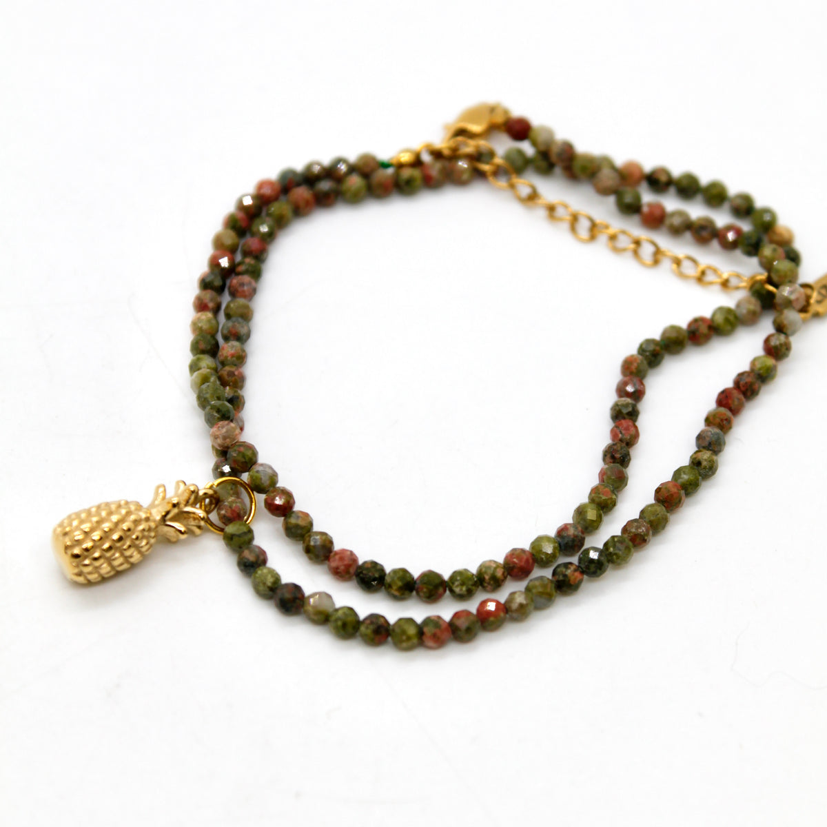 Pineapple Mini Stone Gold Charm Necklace
