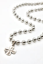 Load image into Gallery viewer, Single Silver Ball Chain Necklace with Small Shamrock Charm -The Classics Collection-
