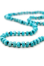 Load image into Gallery viewer, Hand-Knotted Short Faceted Turquoise Beaded Necklace - NLS-TQ2
