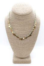 Load image into Gallery viewer, Short Mini Gold Disc Charm Amazonite Necklace - N2-2612A
