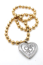 Load image into Gallery viewer, Single Gold Plate Ball Chain Necklace with Heart Locket N2-S063g -The Classics Collection-
