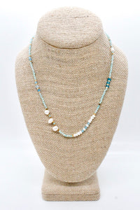 Amazonite and Apatite Short Beaded Necklace -French Flair Collection-