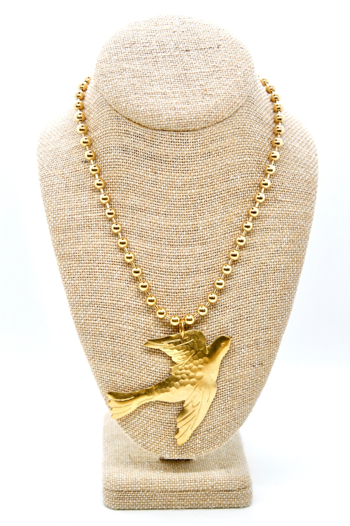 Flying Brass Bird Convertible Gold Chain Necklace