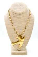 Load image into Gallery viewer, Flying Brass Bird Convertible Gold Chain Necklace
