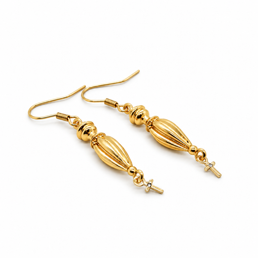 Elegant Gold Teardrop Earrings - E4-432