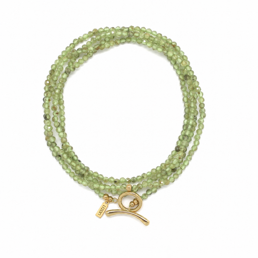 Peridot Toggle Clasp Wrap Bracelet or Necklace - N2-2785E