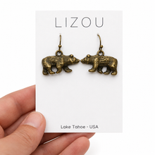 Load image into Gallery viewer, Brass Bear Earrings - E9-117
