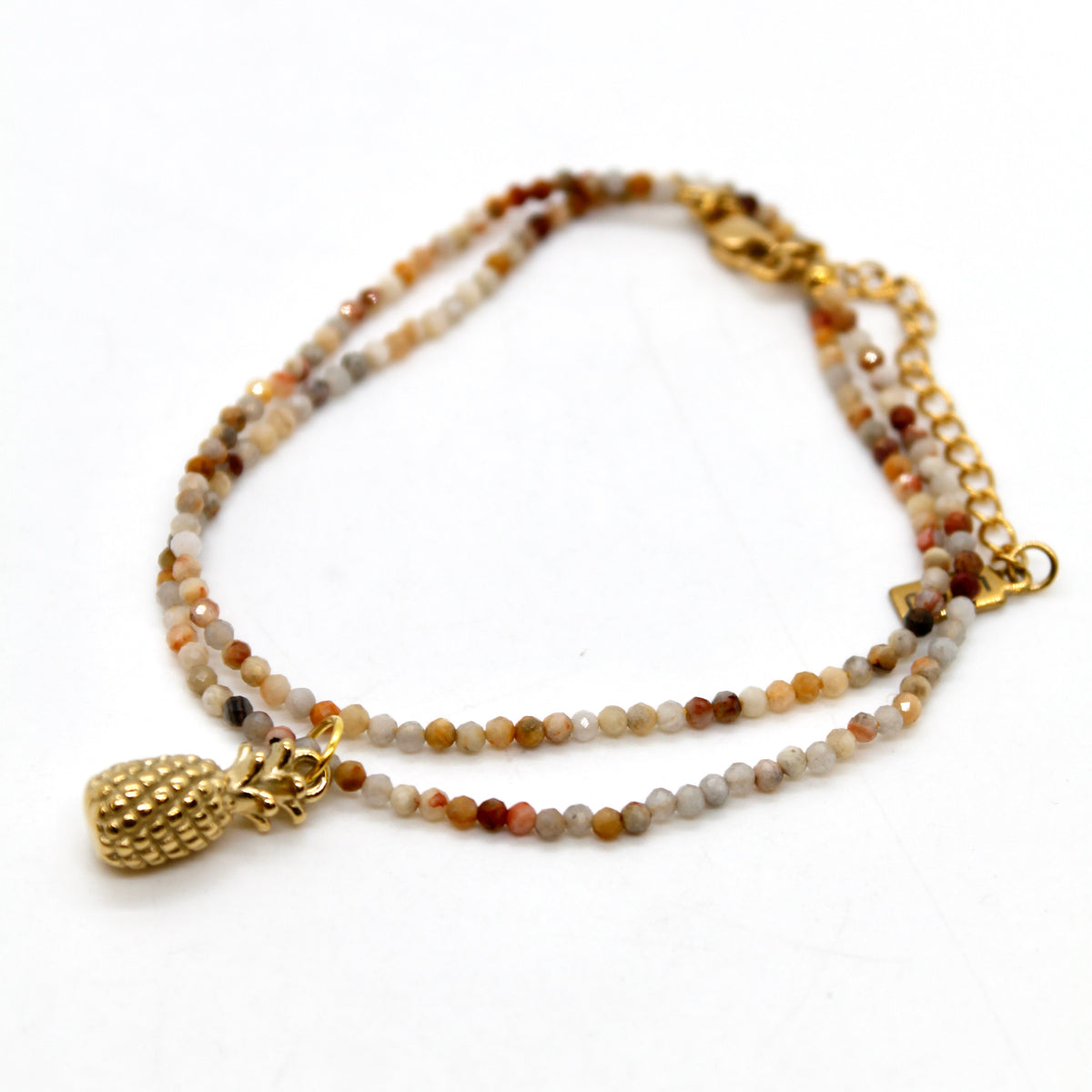Pineapple Mini Stone Gold Charm Necklace