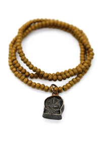 Crystal Stretch Necklace with Small Buddha -Buddha Collection-