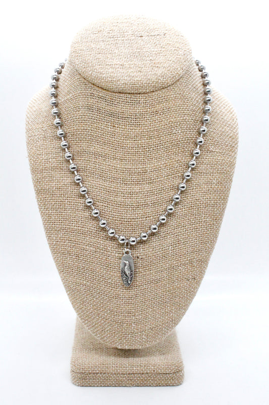 Mini Bird Charm Silver Chain Necklace