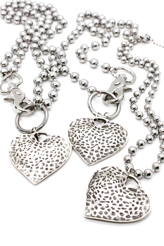 Vintage Style Heart Convertible Silver Chain Necklace