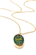 Load image into Gallery viewer, Stone and Gold Dragonfly Short Necklace -Mini Collection- N3-141D
