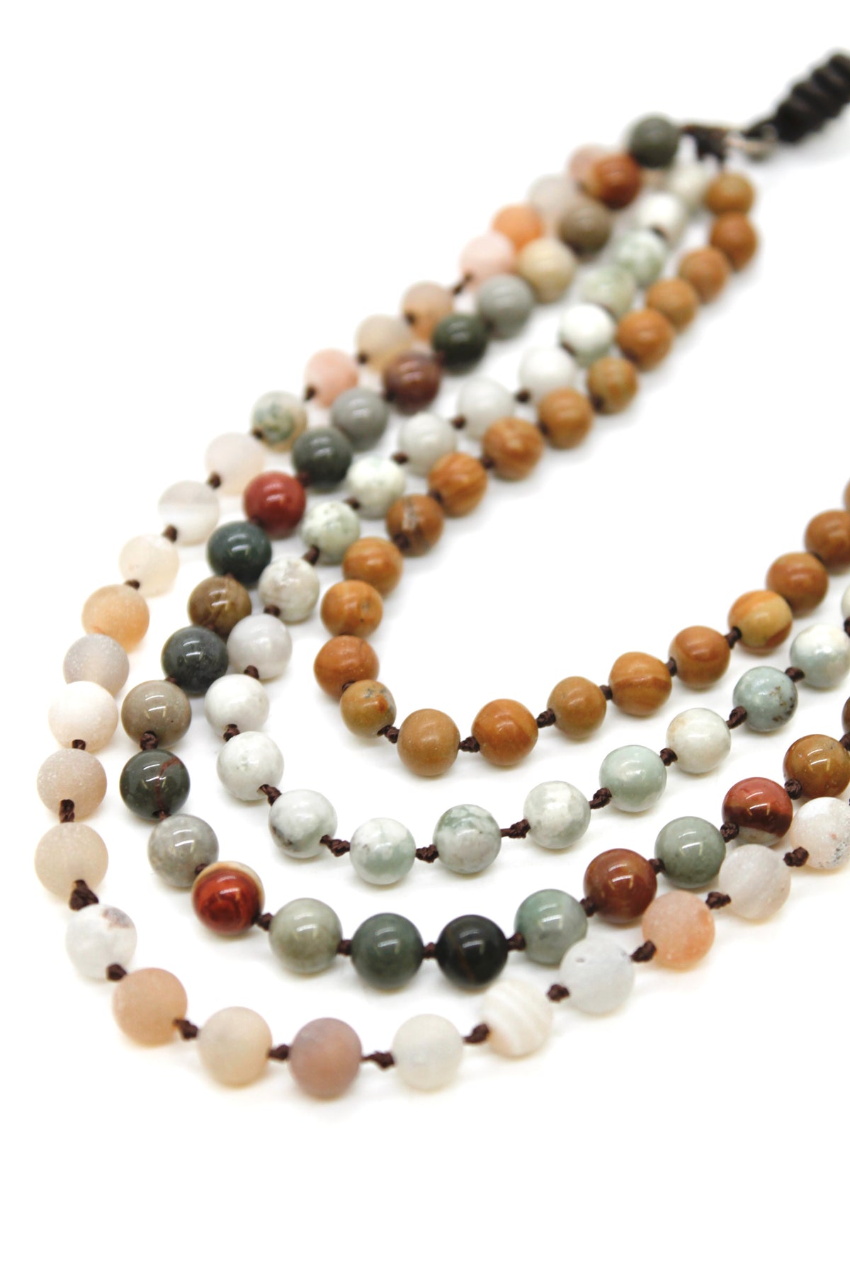 Semi Precious Stone Multi Strand Short Necklace - NLS-M40