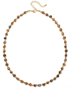 Simple Semi Precious Stone and 24K Gold Plate Necklace- N2-2389