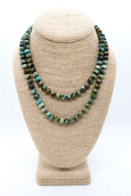 Load image into Gallery viewer, Hand-Knotted Long African Turquoise Rondelle Bead Necklace
