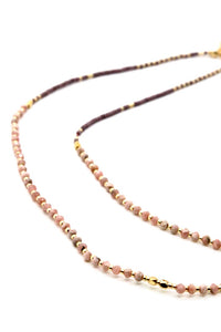 Semi Precious Stone Mix Delicate Necklace -Mini Collection- N3-127