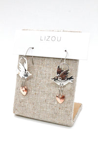 Bird Heart Dangle Earrings - E9-087