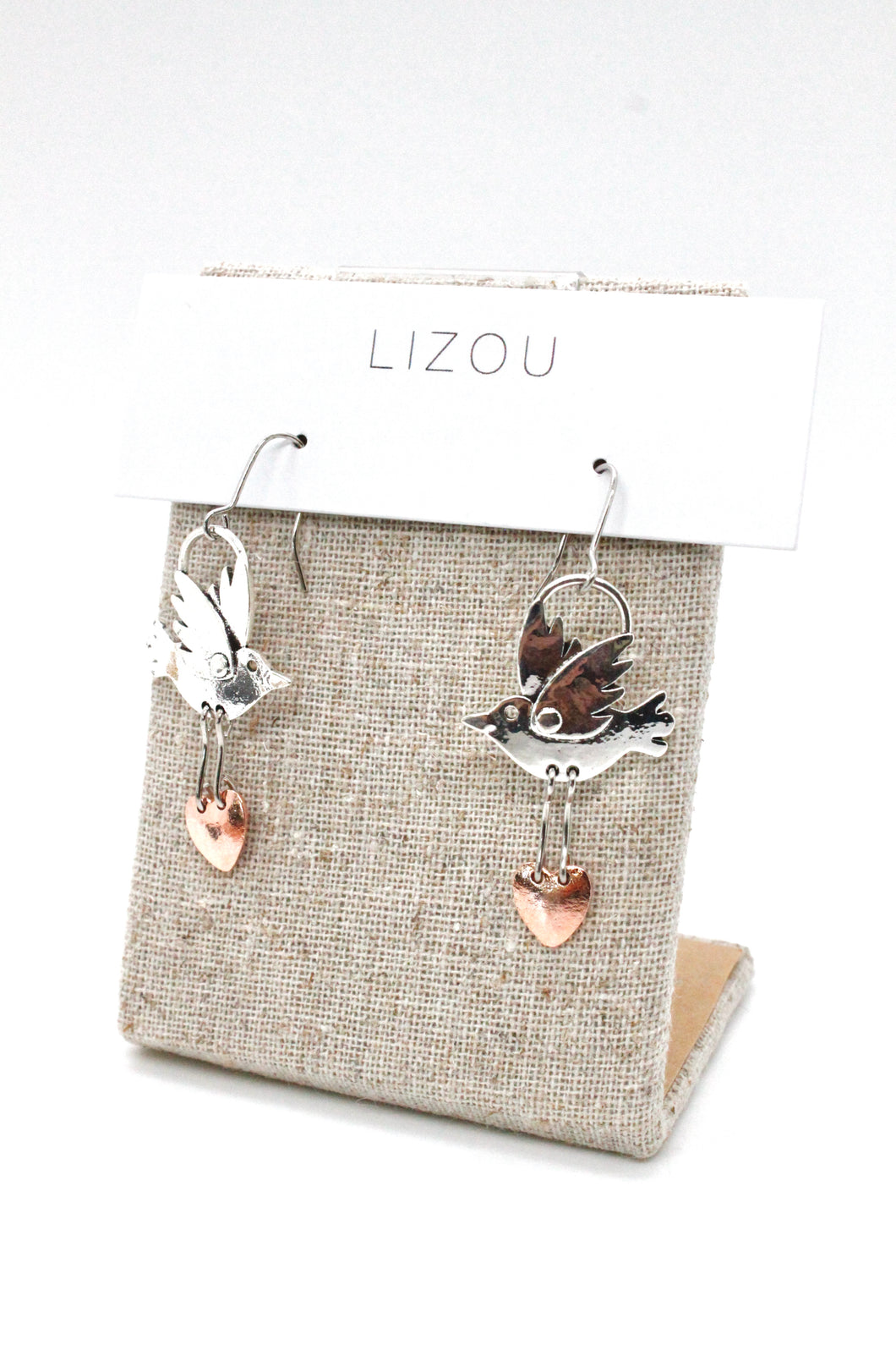 Bird Heart Dangle Earrings - E9-087