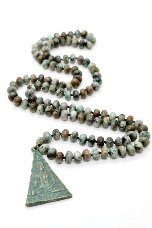 African Turquoise Buddha Necklace -Buddha Collection-