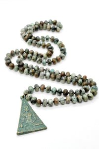 African Turquoise Buddha Necklace -Buddha Collection-