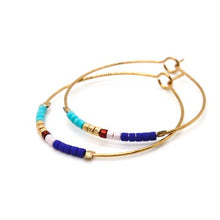 Load image into Gallery viewer, Miyuki Bead Mix Hoop Earrings - E8-038G
