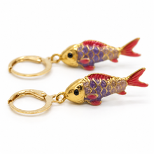 Load image into Gallery viewer, Colorful Enamel Fish Dangle Earrings  - E4-477F
